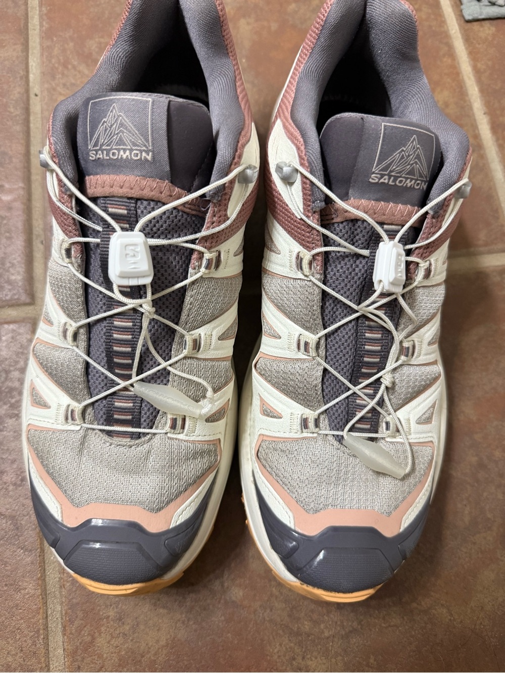 Salomon Women's Trail Shoes in Gray, White & Pink
